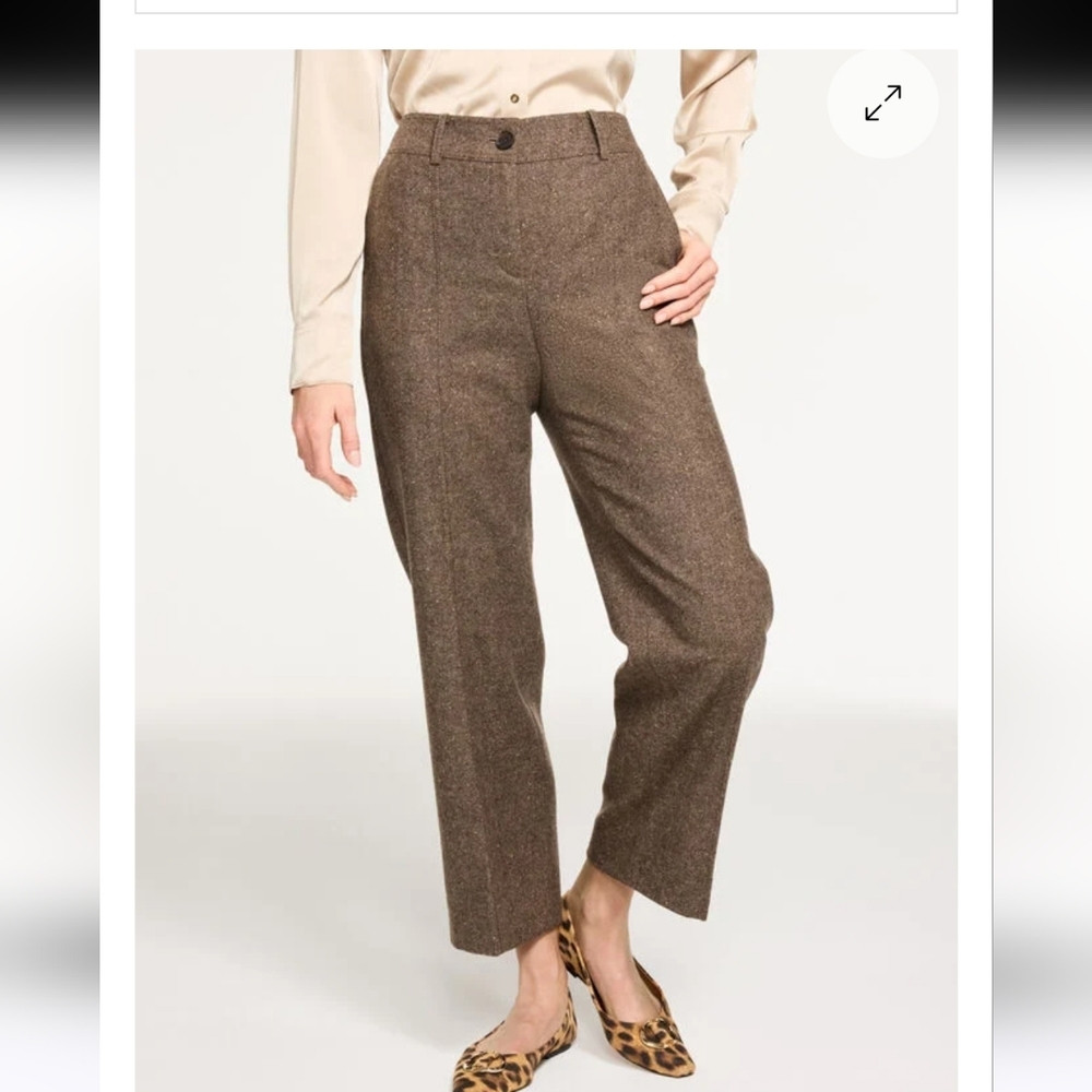 Talbots Straight-Leg Brown Tweed Pants